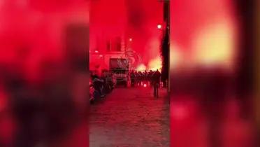 Previo al partido de Europa League entre ambos equipos, los ultras quedaron para pegarse y crear disturbios en Roma