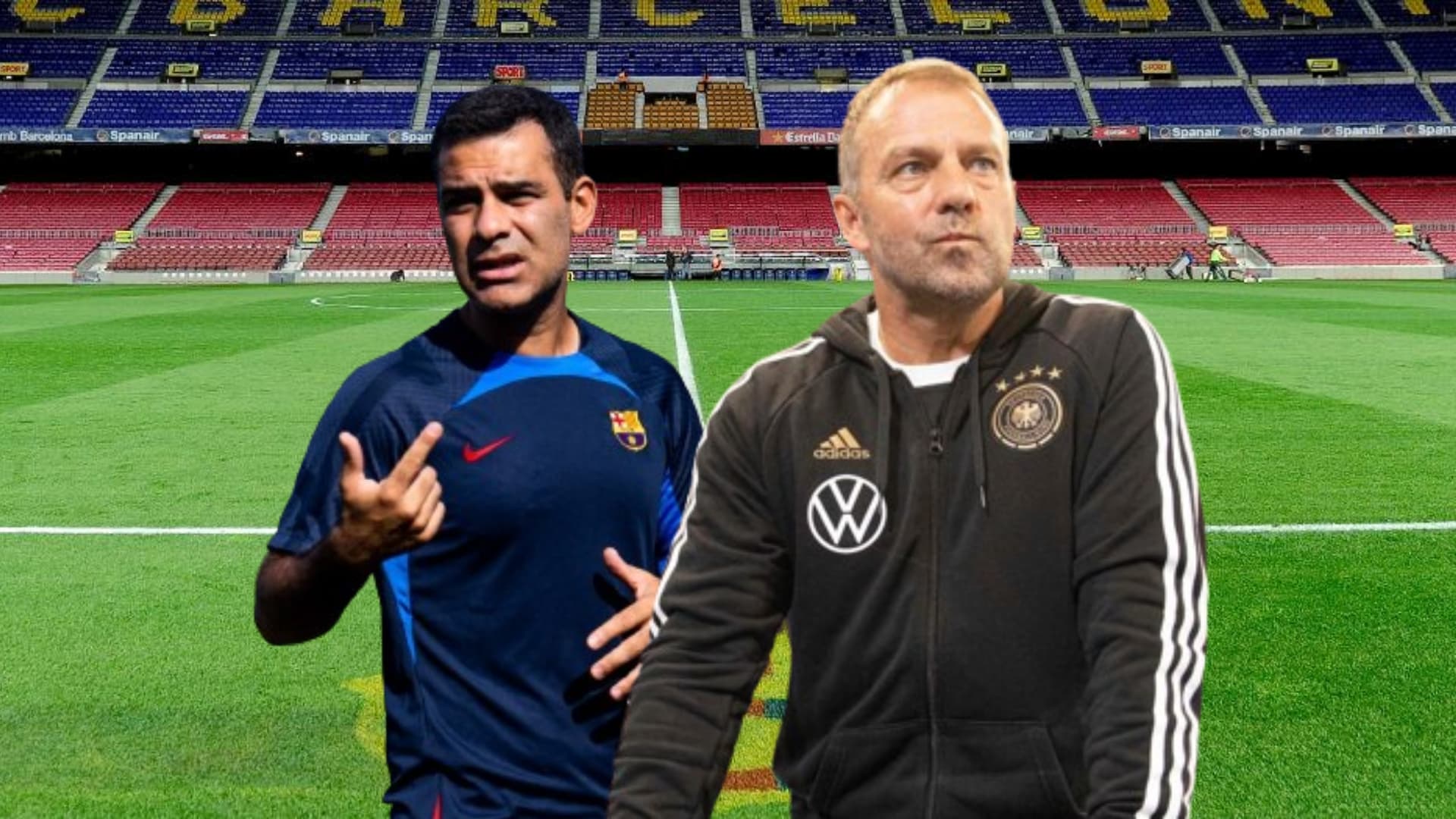 Rafa Márquez y Hansi Flick