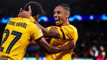 Raphinha le adelantó en el marcador al FC Barcelona ante PSG, que se cae a pedazos