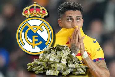 Raphinha puede salir por 100 millones en el FC Barcelona, mismo valor que tiene uno de los jugadores más limitados en el Real Madrid