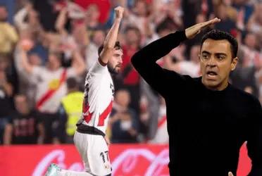 Rayo Vallecano rompe el cero con un tanto de Unai López que se incrustó en el arco de Peña ante el reclamo del fuera de juego de Xavi