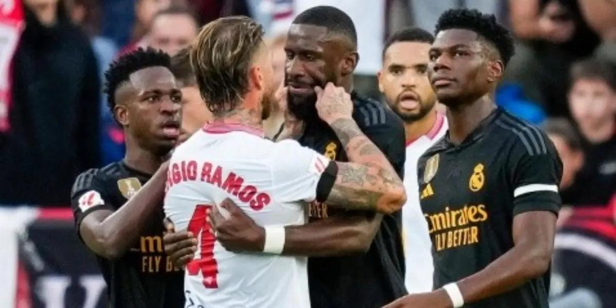 Real Madrid empató contra Sevilla y Sergio Ramos se robó los reflectores por su encontrón con Rudiger
