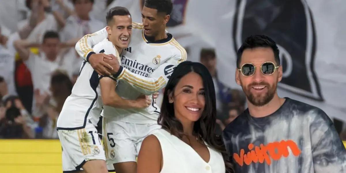 Real Madrid festeja en el derbi. Lionel Messi y Antonella Roccuzzo juntos.