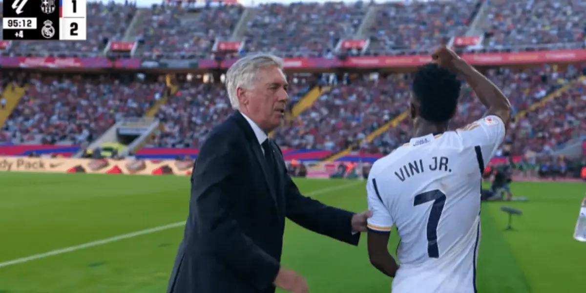 Real Madrid se impuso en Montjuic al FC Barcelona por marcador de 2 a 1 y en el final del encuentro sucedió un nuevo episodio que involucró a una de las estrellas del cuadro merengue