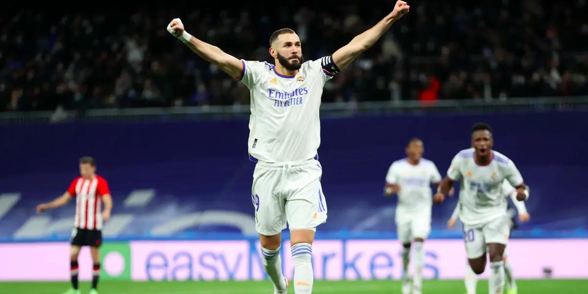 Real Madrid no tardó mucho en marcar la diferencia ante Athletic Club en LaLiga Santander y el encargado de anotar la diferencia fue Karim Benzema, con un temprano doblete.