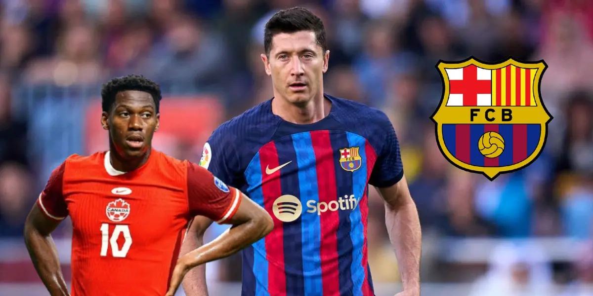 Robert Lewandowski - Jonathan David (Foto: FC Barcelona)