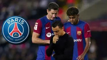 Robert Lewandowski, Lamine Yamal y Xavi Hernández del FC Barcelona