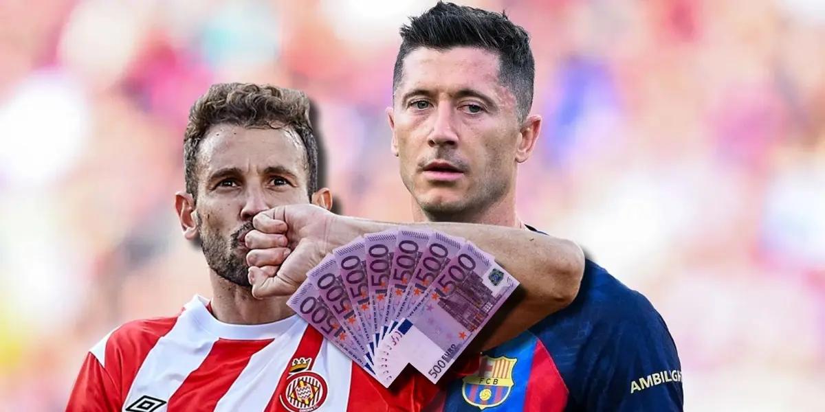 Robert Lewandowski pasa un mal momento en el FC Barcelona, mientras que Stuani selló la victoria para el Girona