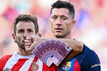 Robert Lewandowski pasa un mal momento en el FC Barcelona, mientras que Stuani selló la victoria para el Girona