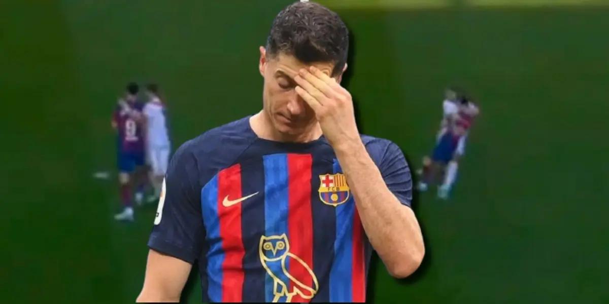 Robert Lewandowski sufrió una falta en el FC Barcelona ante Rayo Vallecano, pero el referí no pitó penal ni revisaron en el VAR