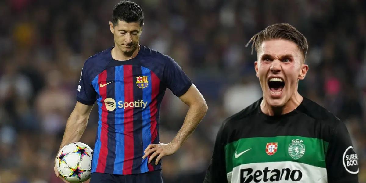 Robert Lewandowski - Viktor Gyökeres (Foto: FC Barcelona)