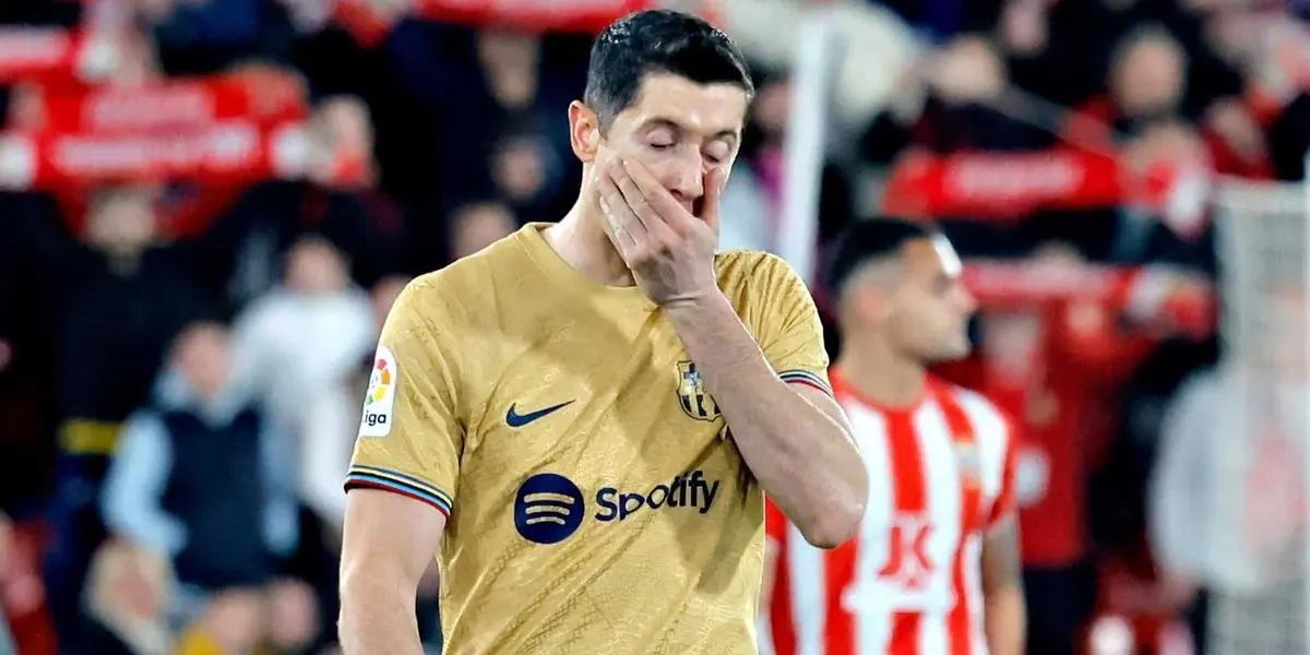 Robert Lewandowski y su rendimiento dejó mucho que desear, pese a que el FC Barcelona le ganó al Atleti