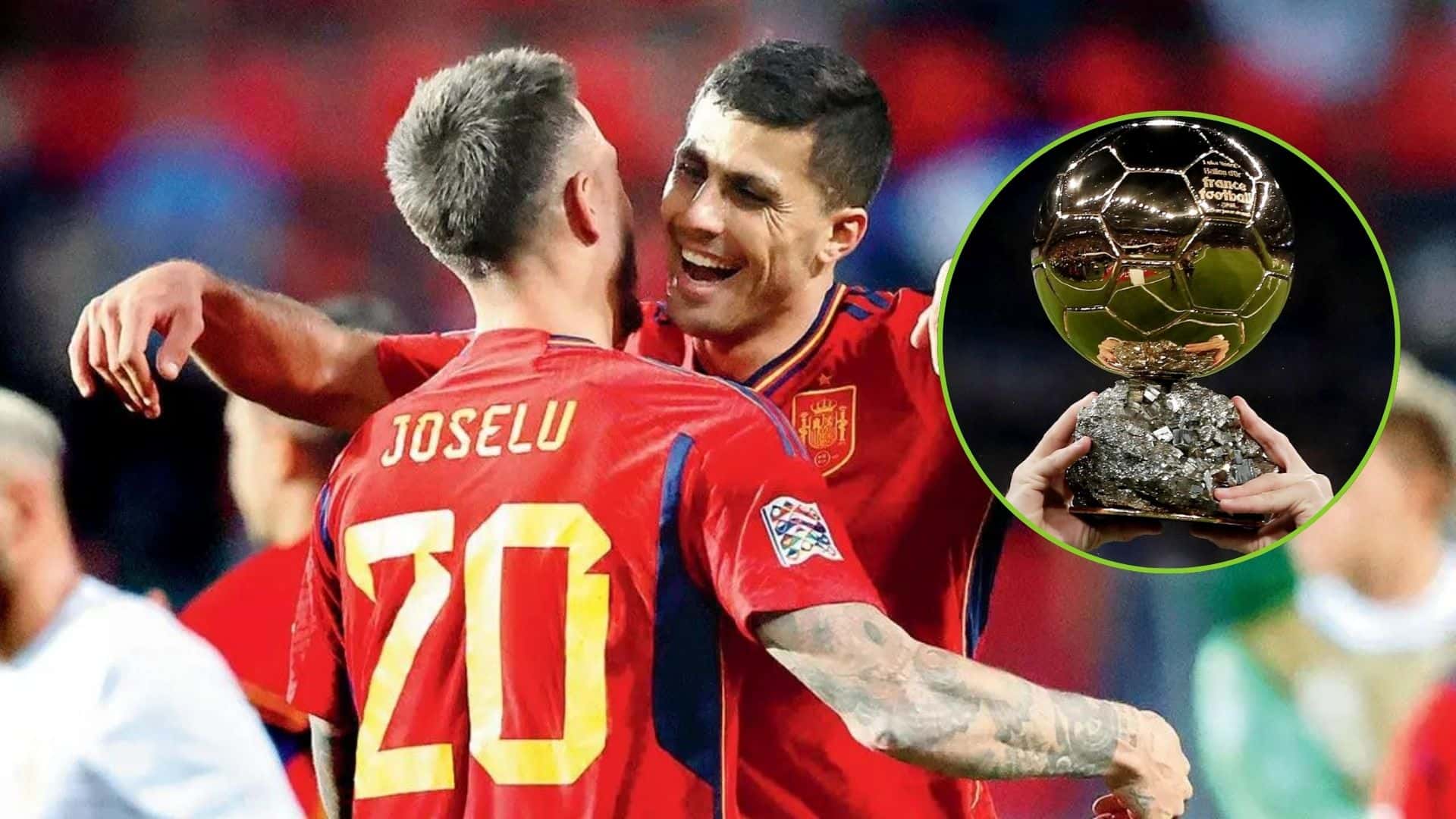 Rodri y Joselu festejan un gol en España. (Foto: EFE)