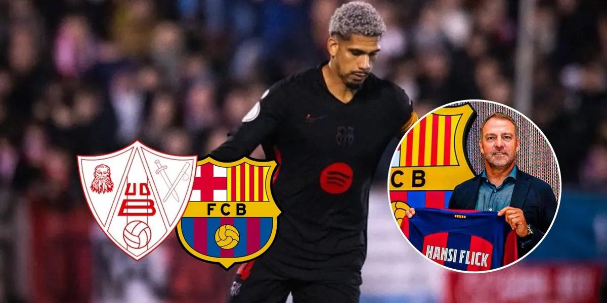 Ronald Araujo l- Hansi Flick (Foto: X)