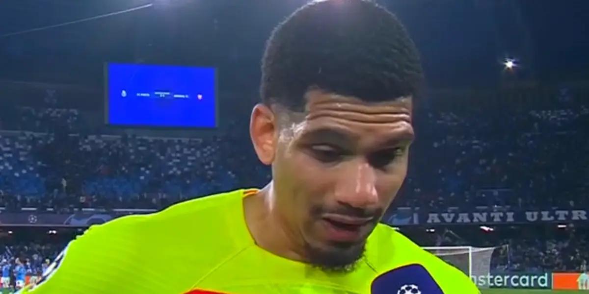 Ronald Araújo y sus sensaciones tras el amargo empate entre el FC Barcelona ante Nápoles por Champions League