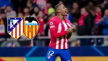 Samuel Lino celebrando el gol