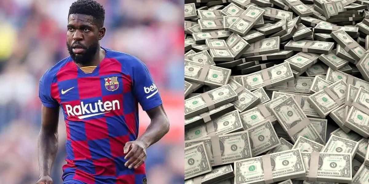 Samuel Umtiti actualmente percibe un salario de 19 millones de euros por temporada y el Barcelona quiere desprenderse de el. Girona, Milan y Olympique de Marsella estarían interesados.