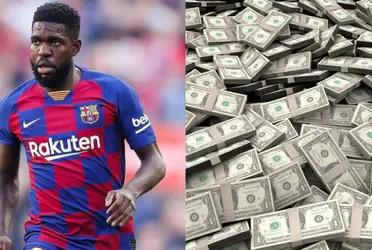 Samuel Umtiti actualmente percibe un salario de 19 millones de euros por temporada y el Barcelona quiere desprenderse de el. Girona, Milan y Olympique de Marsella estarían interesados.