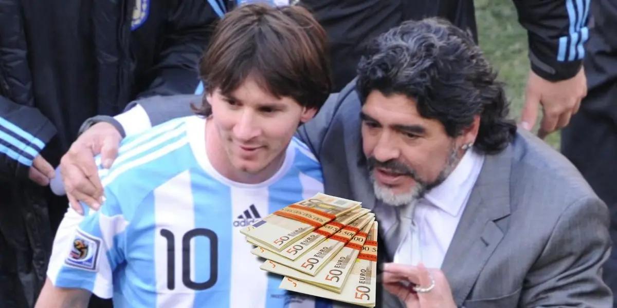 Se revela en lo que se gastó Diego Maradona su primer sueldo, mientras Messi tubo su primera casa para su padre