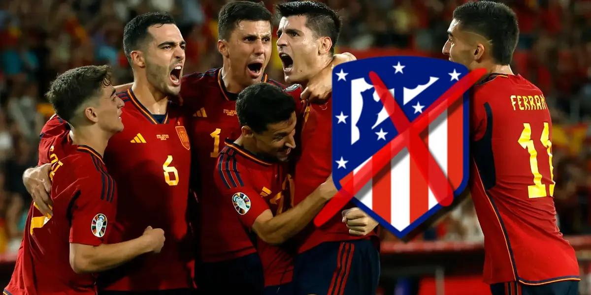 Selección de España y sello del Atlético de Madrid