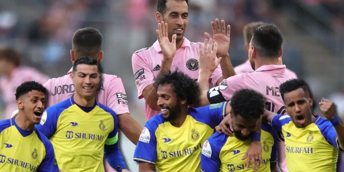 Sergio Busquets se calentó en el cotejo que el Inter cae por 3 a 0 ante Al-Nassr