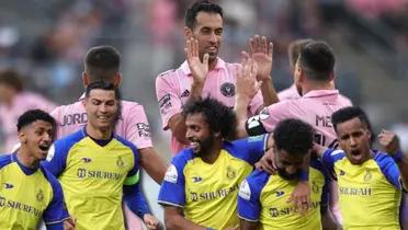 Sergio Busquets se calentó en el cotejo que el Inter cae por 3 a 0 ante Al-Nassr