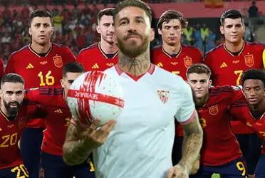 Sergio Ramos, el gran ausente en el cotejo entre España ante su similar de Escocia, pero el defensa quiso regresar