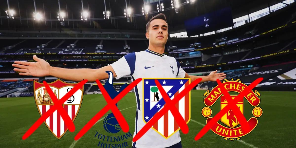 Sergio Reguilón en su presentación con el Tottenham