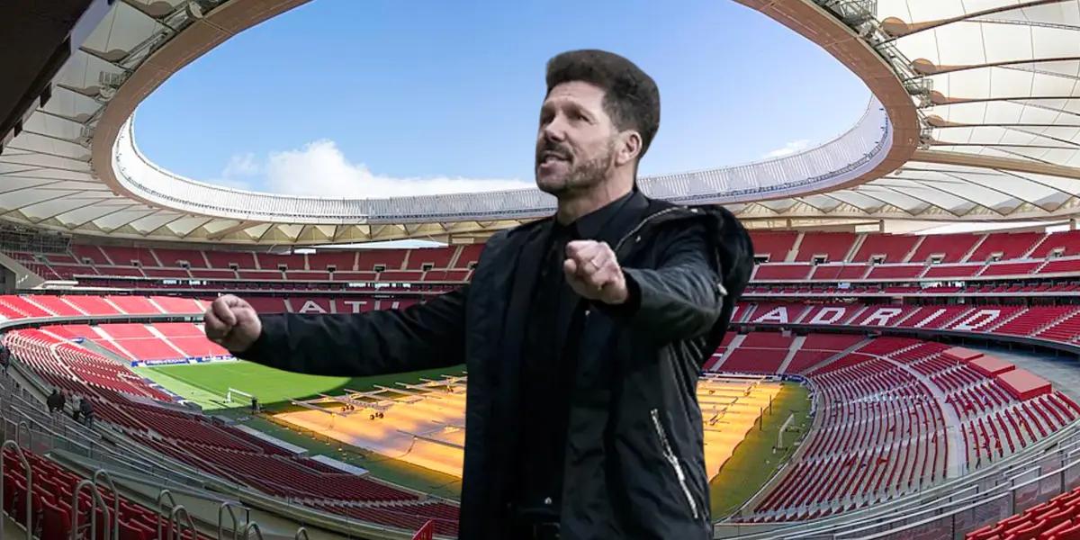 Simeone celebrando en el Wanda Metropolitano