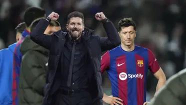 Simeone festeja la eliminación del FC Barcelona por su clasificación al Mundial de Clubes 2025