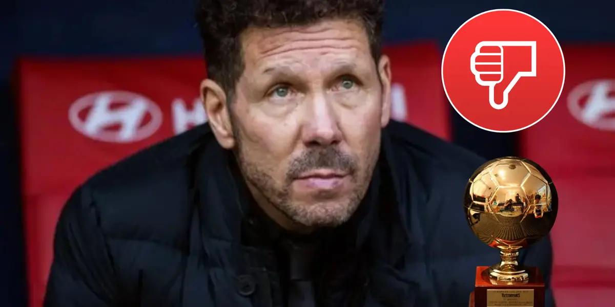 Simeone precupado. Premio Golden Boy y pulgar hacia abajo