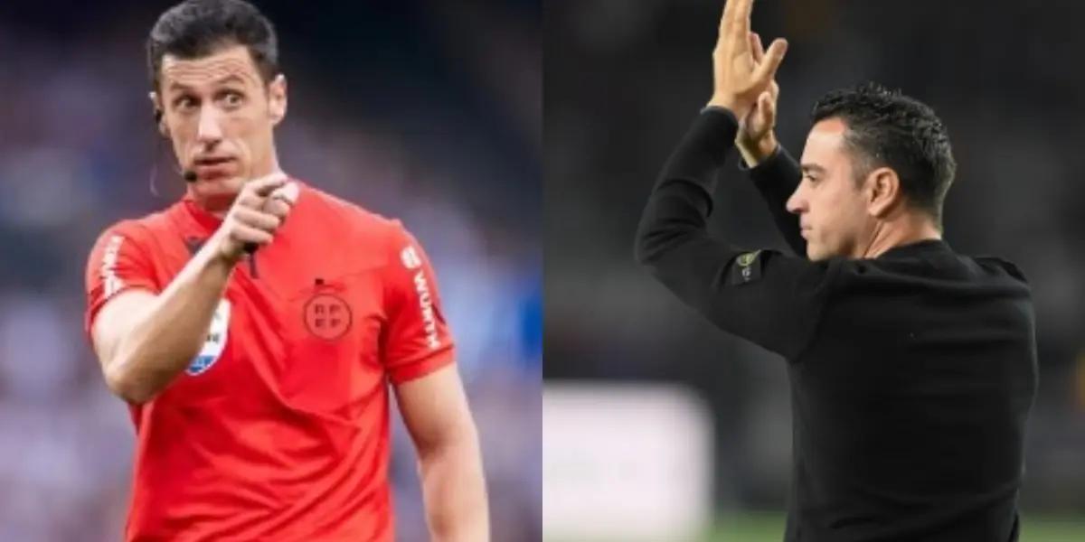 Soto Grado, referí del FC Barcelona vs Real Madrid, y Xavi Hernández