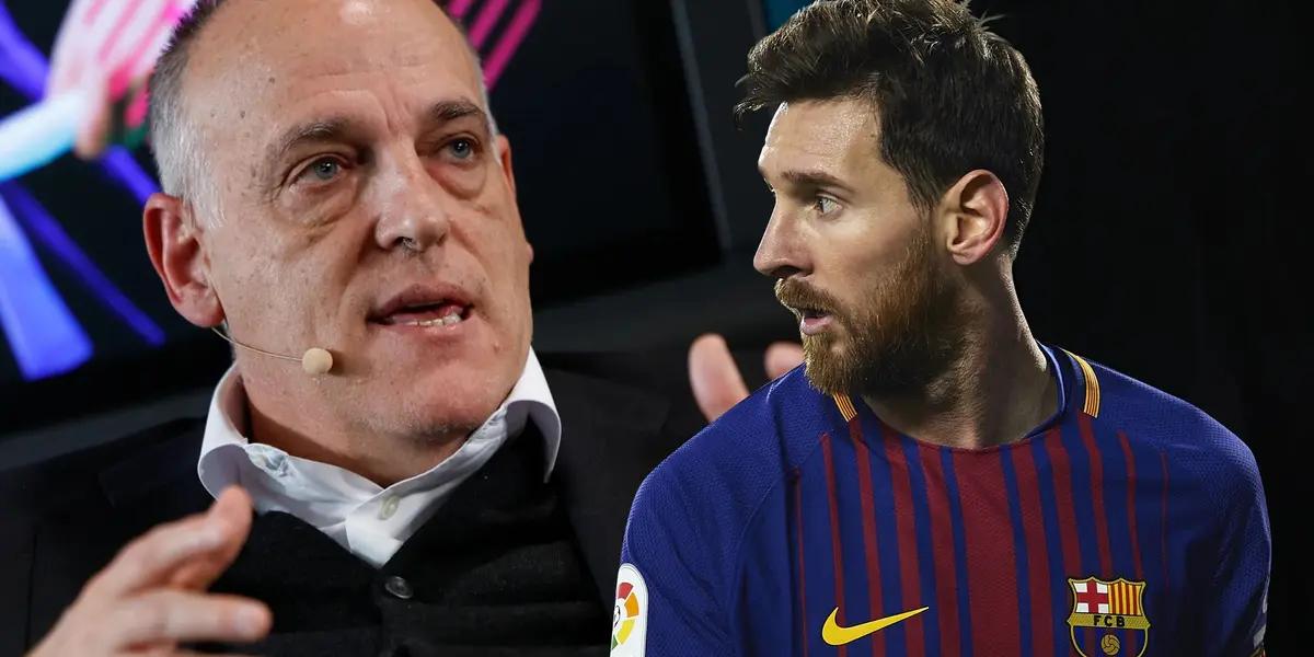 Tebas, presidente de LaLiga, bajó de la nube al FC Barcelona en su deseo por la vuelta de Lionel Messi