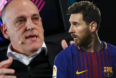 Tebas, presidente de LaLiga, bajó de la nube al FC Barcelona en su deseo por la vuelta de Lionel Messi