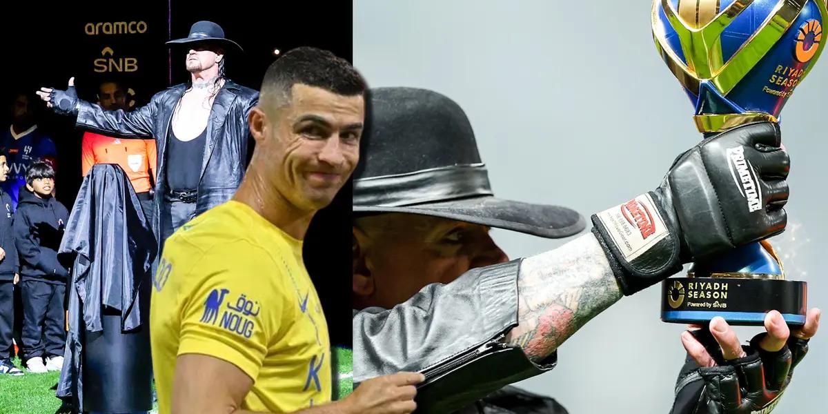 The Undertaker apareció de forma sorpresiva, levantando la copa de la liga de Arabia, algo que CR7 no dejó pasar