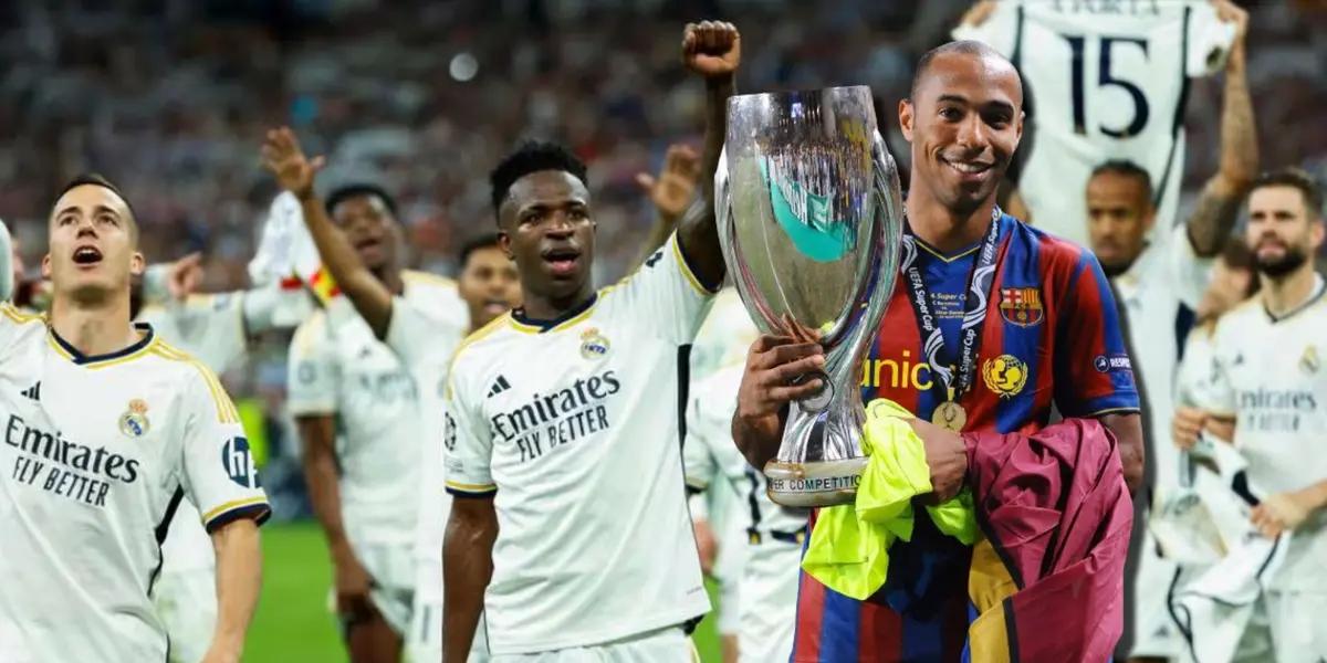 Thierry Henry y los jugadores del Real Madrid