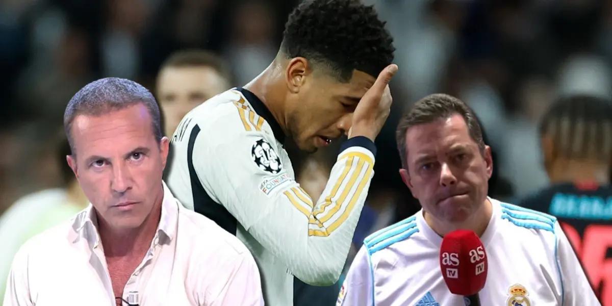 Tomás Roncero con Cristóbal Soria y Jude Bellingham en el Real Madrid