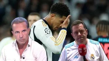 Tomás Roncero con Cristóbal Soria y Jude Bellingham en el Real Madrid