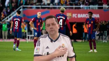 Tomás Roncero, panelista de El Chiringuito, y jugadores del FC Barcelona