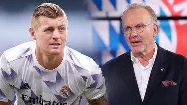 Toni Kroos, jugador del Real Madrid, y Rummenigge, directivo del Bayern Múnich