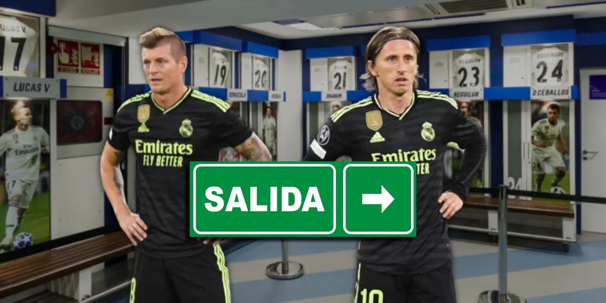 Toni Kroos y Luka Modric en el vestuario de Real Madrid.
