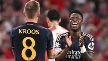 Toni Kroos y Vinicius Junior, jugadores del Real Madrid