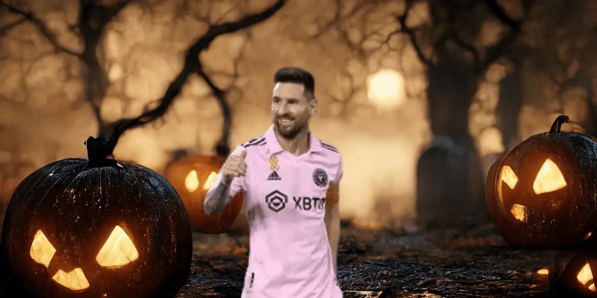 Un compañero de Lionel Messi tuvo una llamativa idea para disfrazarse en Halloween
