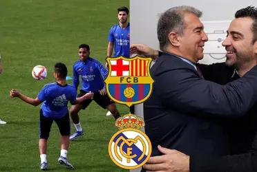 Un futbolista del conjunto merengue está en su último año de contrato con el Real Madrid, no hay avances en la renovación y no es tajante cuando le preguntan si descarta fichar por el Barcelona.