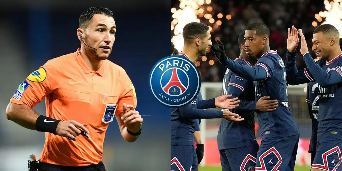 Un futbolista del PSG tuvo un encontronazo con el arbitro y generó el disgusto de varios.