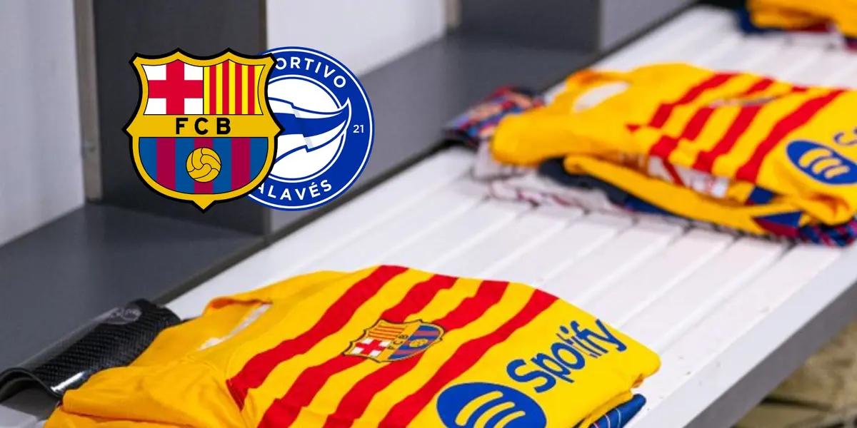 Vestuario del Barça en Mendizorroza