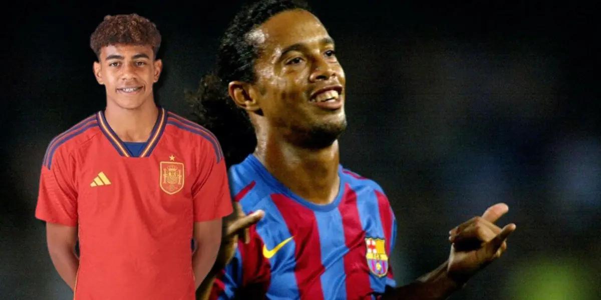 (VIDEO) Como a Ronaldinho, así despidió todo el Bernabéu a Yamal ante Brasil