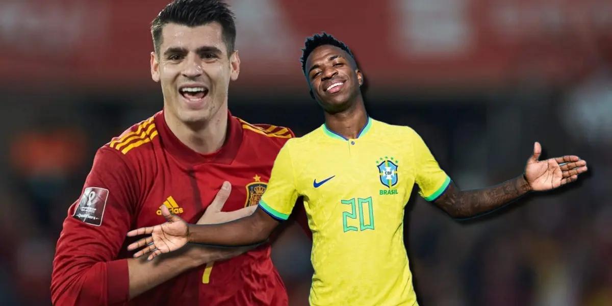 (VIDEO) Vinicius quiso provocar a Álvaro Morata en el banquillo y así reaccionó