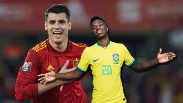 (VIDEO) Vinicius quiso provocar a Álvaro Morata en el banquillo y así reaccionó