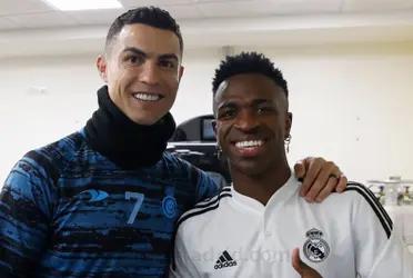 Vinicius anotó en el Madrid vs Barça, celebró como CR7 y mira si el Bicho lo vio